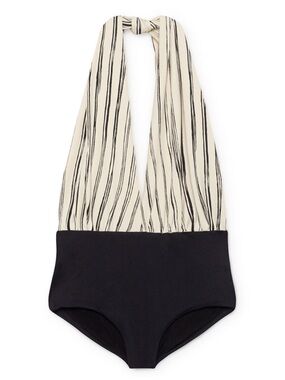 peach colour 🍑Kids One-Piece Halter Swimsuit in Peach